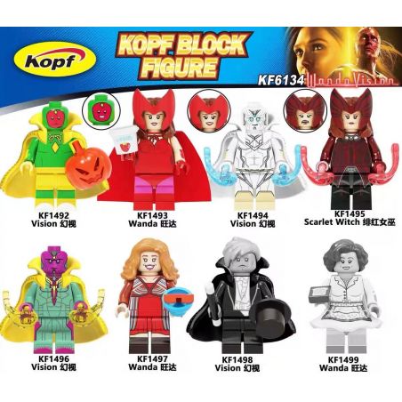KOPF KF6134 6134 KF494 KF498 KF499 KF492 KF493 KF495 KF496 KF497 non  HÀNG TRĂM NGƯỜI 8 WANGDA FANTASY bộ đồ chơi xếp lắp ráp ghép mô hình Marvel Super Heroes Siêu Anh Hùng Marvel