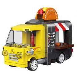 DECOOL 22046 non  XE KÉO MINI BÁN ĐỒ ĂN DI ĐỘNG bộ đồ chơi xếp lắp ráp ghép mô hình Racers MINI RACING PACEMAKER Đua Tốc Độ 145 khối