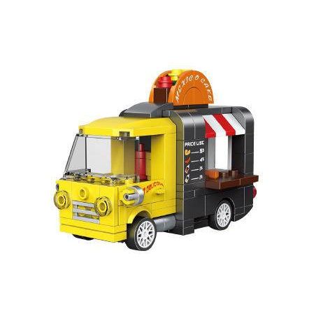 DECOOL 22046 non  XE KÉO MINI BÁN ĐỒ ĂN DI ĐỘNG bộ đồ chơi xếp lắp ráp ghép mô hình Racers MINI RACING PACEMAKER Đua Tốc Độ 145 khối