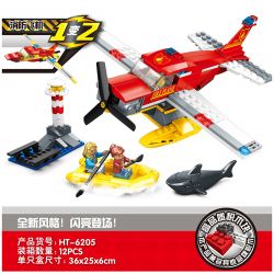 HENGTAI 6205 non  MÁY BAY CHỮA CHÁY BẢO VỆ BỜ BIỂN bộ đồ chơi xếp lắp ráp ghép mô hình 192 khối