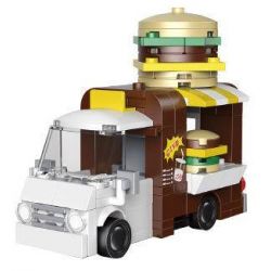 DECOOL 22045 non  XE TẢI KÉO MINI BURGER DI ĐỘNG bộ đồ chơi xếp lắp ráp ghép mô hình Racers MINI RACING PACEMAKER Đua Tốc Độ 149 khối