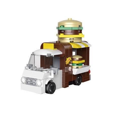 DECOOL 22045 non  XE TẢI KÉO MINI BURGER DI ĐỘNG bộ đồ chơi xếp lắp ráp ghép mô hình Racers MINI RACING PACEMAKER Đua Tốc Độ 149 khối