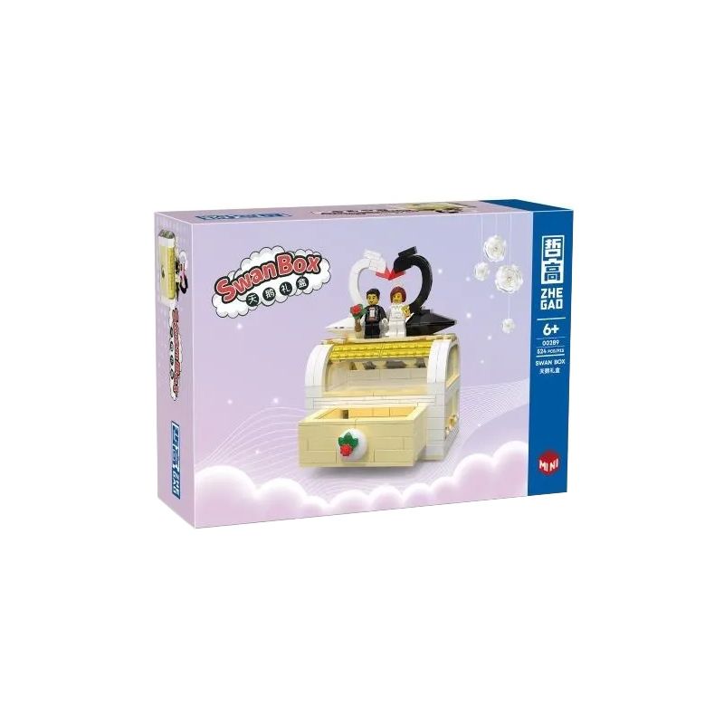 ZHEGAO 00289 non  HỘP QUÀ THIÊN NGA bộ đồ chơi xếp lắp ráp ghép mô hình Valentine's Day SWAN BOX Lễ Tình Nhân 524 khối