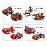 HENGTAI 6204 non  LỰC LƯỢNG CỨU HỘ 4 TỔ HỢP XE MỌI ĐỊA HÌNH TRỰC THĂNG HỖ TRỢ TỐC ĐỘ CỰC CAO SÚNG NƯỚC ÁP THANG CHỮA CHÁY bộ đồ chơi xếp lắp ráp ghép mô hình Fire Rescure Cứu Hỏa 657 khối