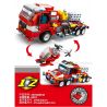 HENGTAI 6204 non  LỰC LƯỢNG CỨU HỘ 4 TỔ HỢP XE MỌI ĐỊA HÌNH TRỰC THĂNG HỖ TRỢ TỐC ĐỘ CỰC CAO SÚNG NƯỚC ÁP THANG CHỮA CHÁY bộ đồ chơi xếp lắp ráp ghép mô hình Fire Rescure Cứu Hỏa 657 khối
