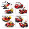 HENGTAI 6202 non  LỰC LƯỢNG CỨU HỘ 4 TỔ HỢP TRỰC THĂNG CHỮA CHÁY XE TUẦN TRA THỦY PHI CƠ BỌT bộ đồ chơi xếp lắp ráp ghép mô hình Fire Rescure Cứu Hỏa 304 khối