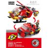 HENGTAI 6202 non  LỰC LƯỢNG CỨU HỘ 4 TỔ HỢP TRỰC THĂNG CHỮA CHÁY XE TUẦN TRA THỦY PHI CƠ BỌT bộ đồ chơi xếp lắp ráp ghép mô hình Fire Rescure Cứu Hỏa 304 khối