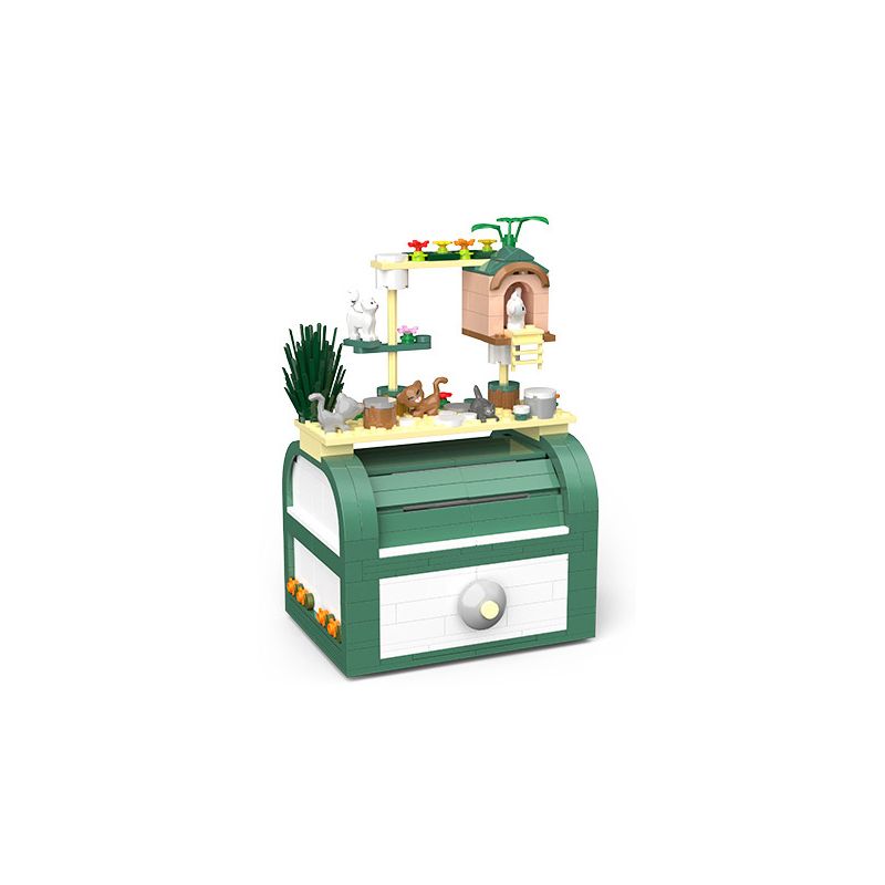 ZHEGAO 00288 non  HỘP QUÀ MÈO bộ đồ chơi xếp lắp ráp ghép mô hình Valentine's Day CAT BOX Lễ Tình Nhân 495 khối