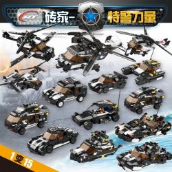 HENGTAI 6401 non  LỰC LƯỢNG SWAT 15 PHONG CÁCH bộ đồ chơi xếp lắp ráp ghép mô hình Super Police Force Siêu Cảnh Sát