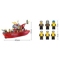 QMAN ENLIGHTEN KEEPPLEY 909 non  TÀU CỨU HỎA LỚN TRÊN BIỂN bộ đồ chơi xếp lắp ráp ghép mô hình City FIRE RESCUE MULTI-FUNCTION SHIP Thành Phố 359 khối