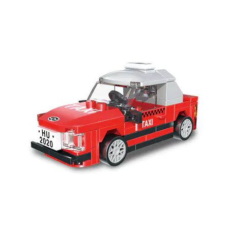 DECOOL 22020 non  XE KÉO LÙI TAXI MÀU ĐỎ bộ đồ chơi xếp lắp ráp ghép mô hình Racers MINI RACING PACEMAKER Đua Tốc Độ 99 khối