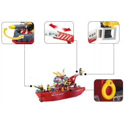 QMAN ENLIGHTEN KEEPPLEY 909 non  TÀU CỨU HỎA LỚN TRÊN BIỂN bộ đồ chơi xếp lắp ráp ghép mô hình City FIRE RESCUE MULTI-FUNCTION SHIP Thành Phố 359 khối