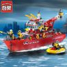 QMAN ENLIGHTEN KEEPPLEY 909 non  TÀU CỨU HỎA LỚN TRÊN BIỂN bộ đồ chơi xếp lắp ráp ghép mô hình City FIRE RESCUE MULTI-FUNCTION SHIP Thành Phố 359 khối