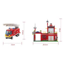 QMAN ENLIGHTEN KEEPPLEY 910 non  TRỤ SỞ CỨU HỎA NHỎ bộ đồ chơi xếp lắp ráp ghép mô hình City FIRE RESCUE CONTROL BRANCH BUREAU Thành Phố 380 khối