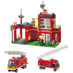 QMAN ENLIGHTEN KEEPPLEY 910 non  TRỤ SỞ CỨU HỎA NHỎ bộ đồ chơi xếp lắp ráp ghép mô hình City FIRE RESCUE CONTROL BRANCH BUREAU Thành Phố 380 khối