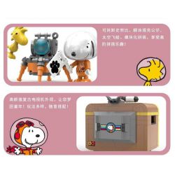 LINOOS LN8081 8081 non  TV CHỦ ĐỀ KHÔNG GIAN SNOOPY MÀU VÀNG bộ đồ chơi xếp lắp ráp ghép mô hình Movie & Game Phim Và Trò Chơi 388 khối
