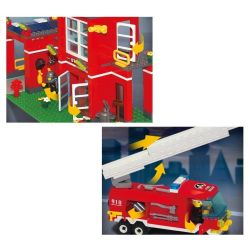 QMAN ENLIGHTEN KEEPPLEY 910 non  TRỤ SỞ CỨU HỎA NHỎ bộ đồ chơi xếp lắp ráp ghép mô hình City FIRE RESCUE CONTROL BRANCH BUREAU Thành Phố 380 khối