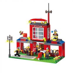 QMAN ENLIGHTEN KEEPPLEY 910 non  TRỤ SỞ CỨU HỎA NHỎ bộ đồ chơi xếp lắp ráp ghép mô hình City FIRE RESCUE CONTROL BRANCH BUREAU Thành Phố 380 khối