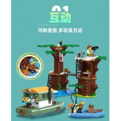 JIESTAR 55017 non  THÀNH PHỐ TOÀN CẦU NƠI NGHỈ NGƠI VEN SÔNG bộ đồ chơi xếp lắp ráp ghép mô hình City CITY GLOBAL 610 khối