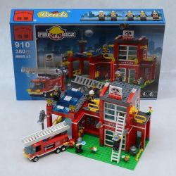 QMAN ENLIGHTEN KEEPPLEY 910 non  TRỤ SỞ CỨU HỎA NHỎ bộ đồ chơi xếp lắp ráp ghép mô hình City FIRE RESCUE CONTROL BRANCH BUREAU Thành Phố 380 khối