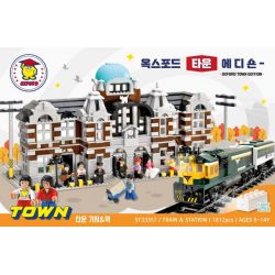 OXFORD ST33357 33357 non  XE LỬA THỊ TRẤN VÀ NHÀ GA bộ đồ chơi xếp lắp ráp ghép mô hình Trains TOWN TRAIN & STATION Tàu Hỏa 1812 khối