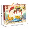 SX 7039 non  NHẢY QUA CỔNG RỒNG bộ đồ chơi xếp lắp ráp ghép mô hình Chinese Traditional Festivals CARP JUMPING DRAGON GATE Lễ Hội Cổ Truyền 1241 khối