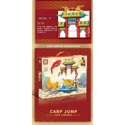 SX 7039 non  NHẢY QUA CỔNG RỒNG bộ đồ chơi xếp lắp ráp ghép mô hình Chinese Traditional Festivals CARP JUMPING DRAGON GATE Lễ Hội Cổ Truyền 1241 khối