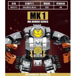 MG 311 non  MK1 bộ đồ chơi xếp lắp ráp ghép mô hình Marvel Super Heroes MK ARMOR MK1 Siêu Anh Hùng Marvel 305 khối