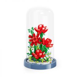 MOYU BLOCK MY97101 97101 non  HOA HỒNG TRONG CHẬU bộ đồ chơi xếp lắp ráp ghép mô hình 570 khối