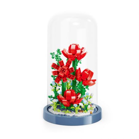 MOYU BLOCK MY97101 97101 non  HOA HỒNG TRONG CHẬU bộ đồ chơi xếp lắp ráp ghép mô hình 570 khối