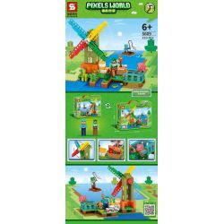 SHENG YUAN SY 5609 non  TRANG TRẠI CỐI XAY GIÓ bộ đồ chơi xếp lắp ráp ghép mô hình Minecraft PIXELS WORLD FARM WINDMILL Game Xây Dựng 322 khối