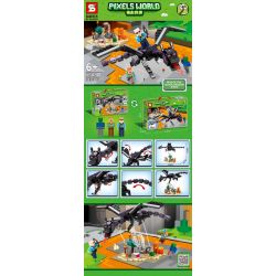 SHENG YUAN SY 5608 non  RỒNG ĐEN BAY LÊN bộ đồ chơi xếp lắp ráp ghép mô hình Minecraft RISE OF THE BLACK DRAGON Game Xây Dựng 343 khối