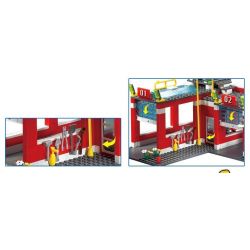 QMAN ENLIGHTEN KEEPPLEY 911 non  TRỤ SỞ CỨU HỎA VỚI TRỰC THĂNG VÀ XE THANG PHUN NƯỚC bộ đồ chơi xếp lắp ráp ghép mô hình City FIRE RESCUE CONTROL REGIONAL BUREAU Thành Phố 970 khối