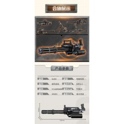 GUDI 40303 non  M134 GATLING 5 TỔ HỢP bộ đồ chơi xếp lắp ráp ghép mô hình Gun Súng 515 khối