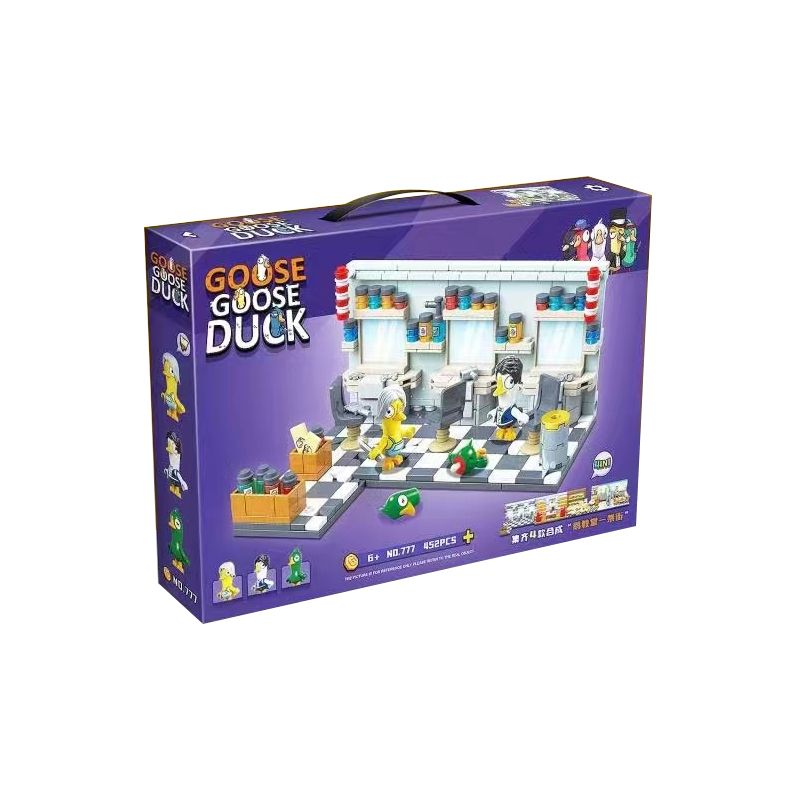 RENZAIMA 777 non  GIẾT NGỖNG VÀ VỊT TIỆM CẮT TÓC bộ đồ chơi xếp lắp ráp ghép mô hình Movie & Game GOOSE DUCK Phim Và Trò Chơi 452 khối