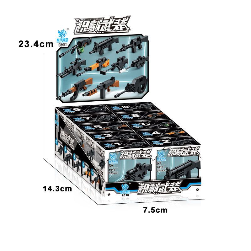 KUYU MOXING 1016 non  10 LOẠI VŨ KHÍ CHỨNG KHOÁN bộ đồ chơi xếp lắp ráp ghép mô hình Gun ARMED WEAPONS Súng 291 khối