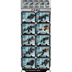 KUYU MOXING 1016 non  10 LOẠI VŨ KHÍ CHỨNG KHOÁN bộ đồ chơi xếp lắp ráp ghép mô hình Gun ARMED WEAPONS Súng 291 khối