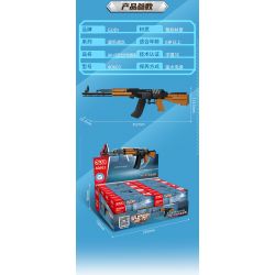 GUDI 40603 non  SÚNG TRƯỜNG TẤN CÔNG AK-47 8 TỔ HỢP bộ đồ chơi xếp lắp ráp ghép mô hình Gun 360 khối