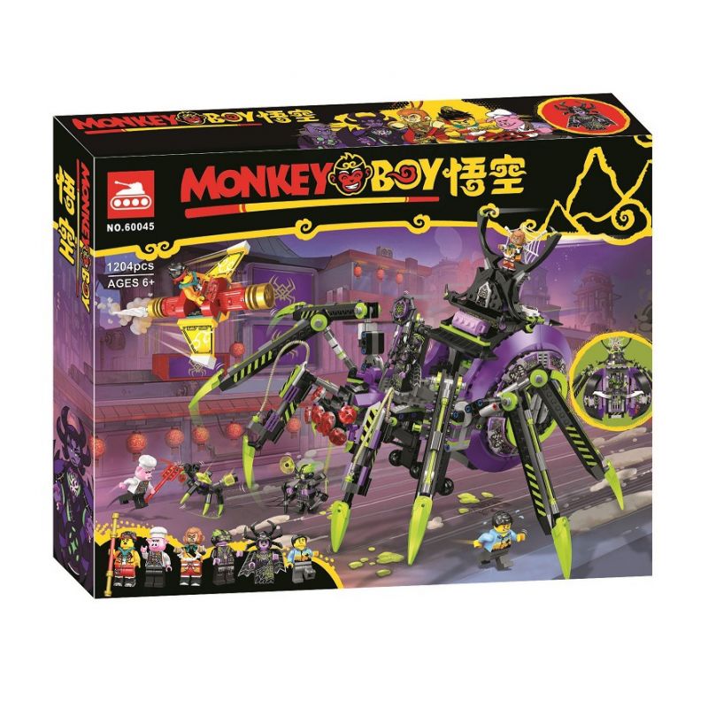 NOT  SPIDER QUEEN'S ARACHNOID BASE 80022 TANK 60045 xếp lắp ráp ghép mô hình CĂN CỨ MÀNG NHỆN CỦA NỮ HOÀNG HÌNH Monkie Kid Tây Du Ký Tôn Ngộ Không 1170 khối