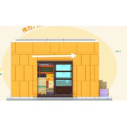 WEKKI 516408 non  CỬA HÀNG TẠP HÓA CHIBI MARUKO MIMATSUYA bộ đồ chơi xếp lắp ráp ghép mô hình