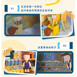 WEKKI 516408 non  CỬA HÀNG TẠP HÓA CHIBI MARUKO MIMATSUYA bộ đồ chơi xếp lắp ráp ghép mô hình
