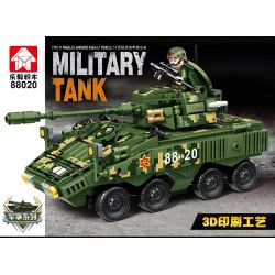 LEYI 88020 non  XE BỌC THÉP TẤN CÔNG KIỂU 11 bộ đồ chơi xếp lắp ráp ghép mô hình Military Army MILITARY TANK TYPE 11 WHEELED ARMORED ASSAULT VEHICLE Quân Sự Bộ Đội 488 khối