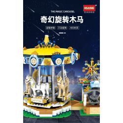 HSANHE 31007 non  FANTASY XOAY TROJAN. bộ đồ chơi xếp lắp ráp ghép mô hình THE MAGIC CAROUSEL 902 khối