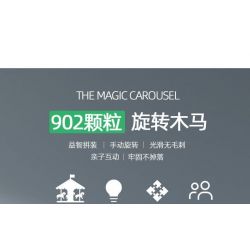 HSANHE 31007 non  FANTASY XOAY TROJAN. bộ đồ chơi xếp lắp ráp ghép mô hình THE MAGIC CAROUSEL 902 khối