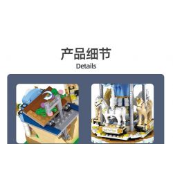 HSANHE 31007 non  FANTASY XOAY TROJAN. bộ đồ chơi xếp lắp ráp ghép mô hình THE MAGIC CAROUSEL 902 khối