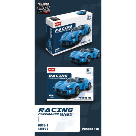 HSANHE 6913 non  MANG ĐUA 6 MÔ HÌNH bộ đồ chơi xếp lắp ráp ghép mô hình Racers RACING PACEMAKER Đua Tốc Độ 763 khối