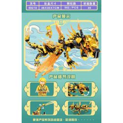 LEYI 68210 non  RỒNG VÀNG bộ đồ chơi xếp lắp ráp ghép mô hình The  Ninjago Movie Ninja Lốc Xoáy 562 khối