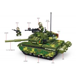 KUYU MOXING KY7066 7066 non  XE TĂNG CHIẾN ĐẤU CHỦ LỰC KIỂU 99 bộ đồ chơi xếp lắp ráp ghép mô hình Military Army ELITE GOF TANK Quân Sự Bộ Đội 554 khối
