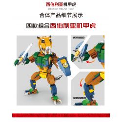 ACHKO 10022 non  SIBERIAN MECHAHỔ CÚ bộ đồ chơi xếp lắp ráp ghép mô hình Creator 3 In 1 SIBERIAN ROBOT TIGER OWL Sáng Tạo Với 3 Mẫu 194 khối