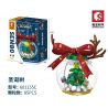 SEMBO 601155A 601155B 601155C 601155D non  QUẢ CẦU PHA LÊ GIÁNG SINH 4 LOẠI ÔNG GIÀ NOEL NAI SỪNG TẤM BĂNG CÂY THÔNG KẸP HẠT DẺ bộ đồ chơi xếp lắp ráp ghép mô hình Christmas 310 khối